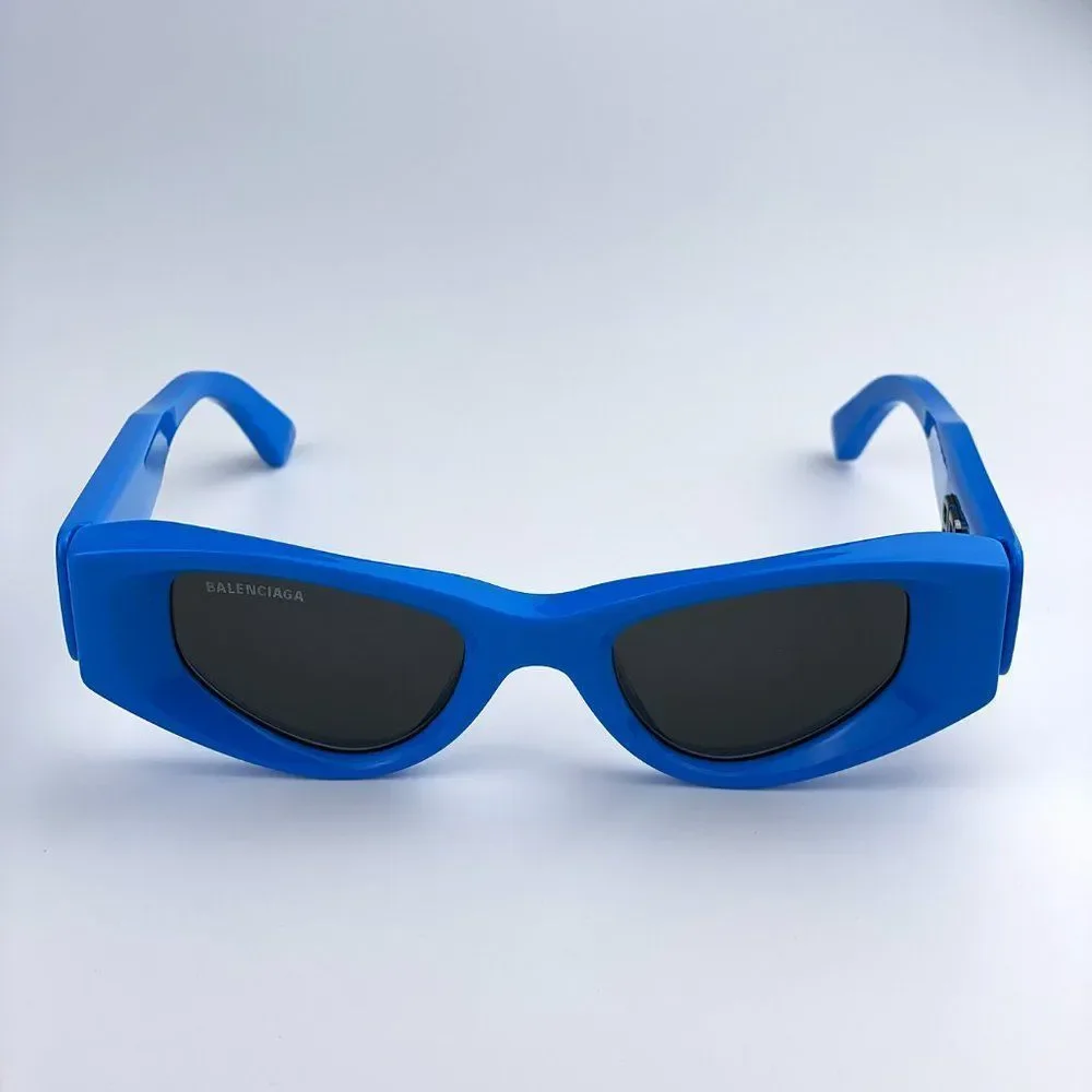 Balenciaga BB0243S 004 Sunglasses Blue Grey Cat Eye Unisex